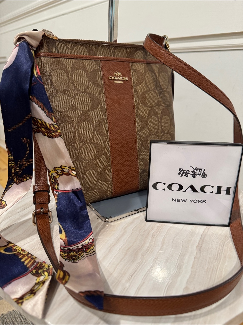 Coach Bag Kitt Signature Logo Crossbody Bag in Brown